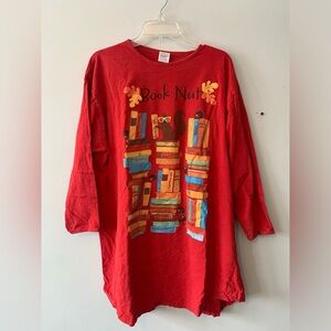book nut book lover one size nightgown long sleeve sleep shirt